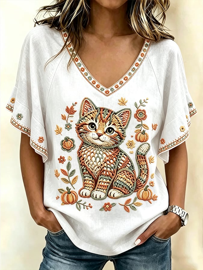 Women's Autumn Art-Print shirt
