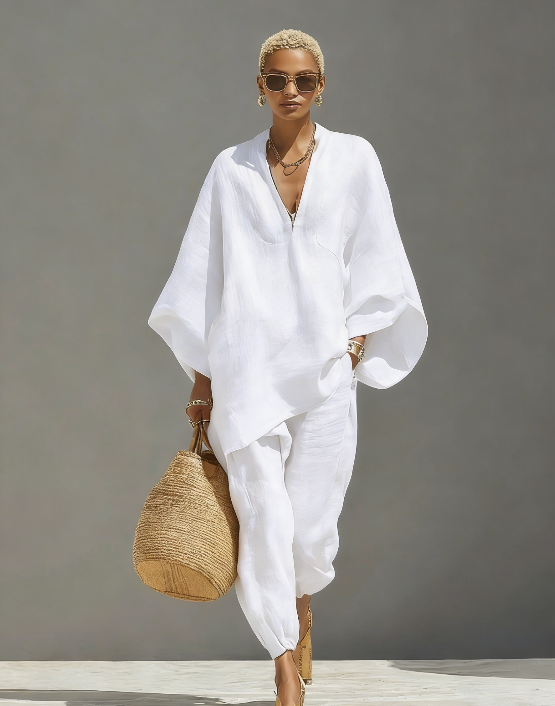 2026 Women's Neutral Linen Set