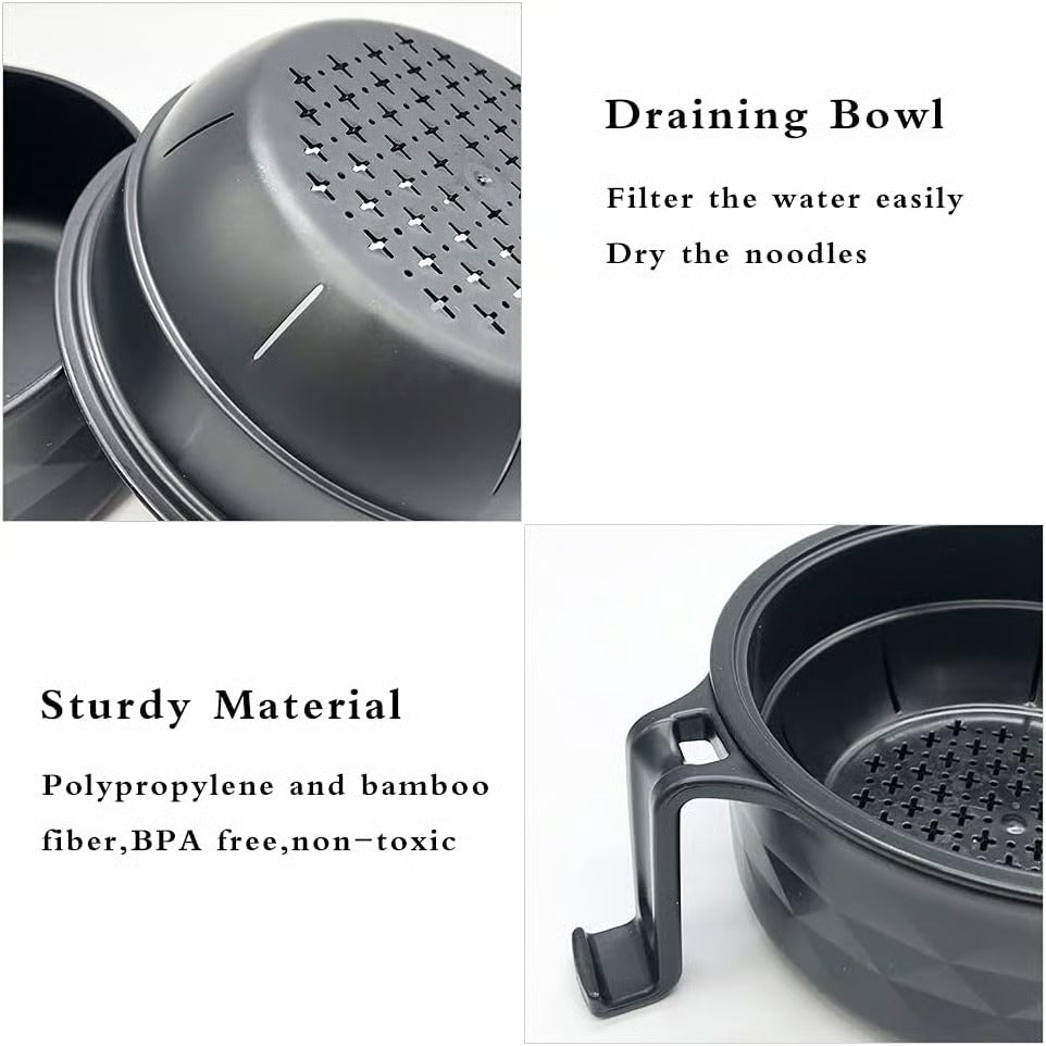 🍜 Microwave Ramen Cooker Bowl Set – Cook, Drain & Enjoy Noodles in Minutes
