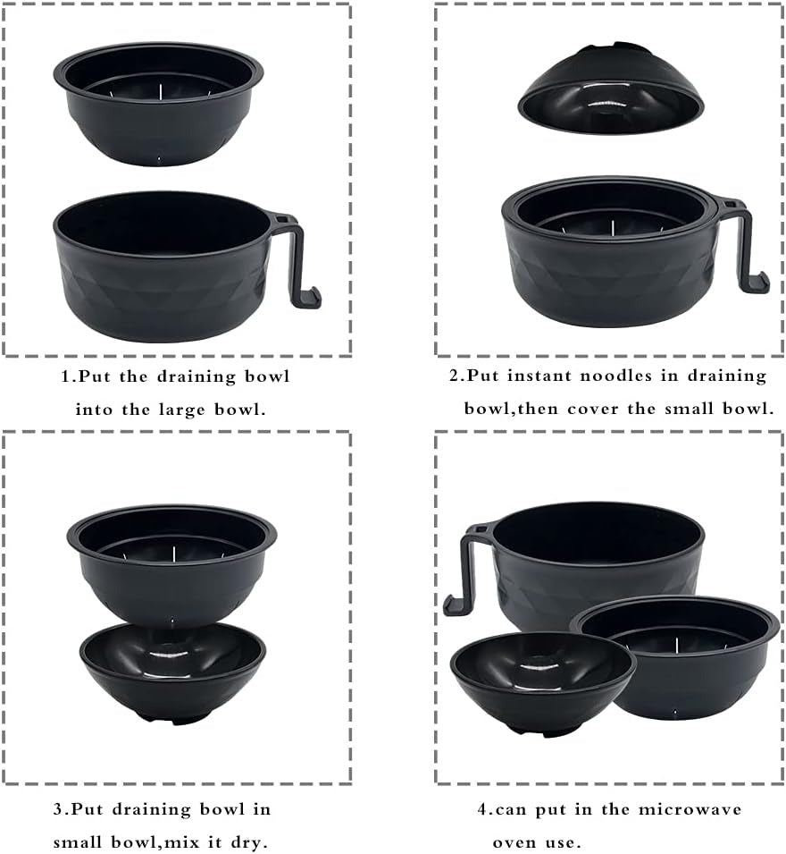 🍜 Microwave Ramen Cooker Bowl Set – Cook, Drain & Enjoy Noodles in Minutes