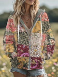 Women's Breast Cancer Print Casual Hooded Sweatshirt