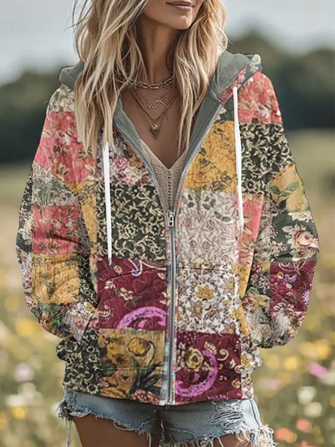 Women's Breast Cancer Print Casual Hooded Sweatshirt