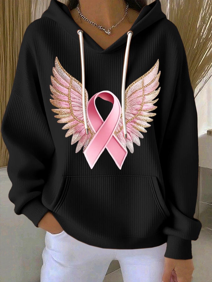 Women's Casual Print Long Sleeve Hooded Sweatshirt
