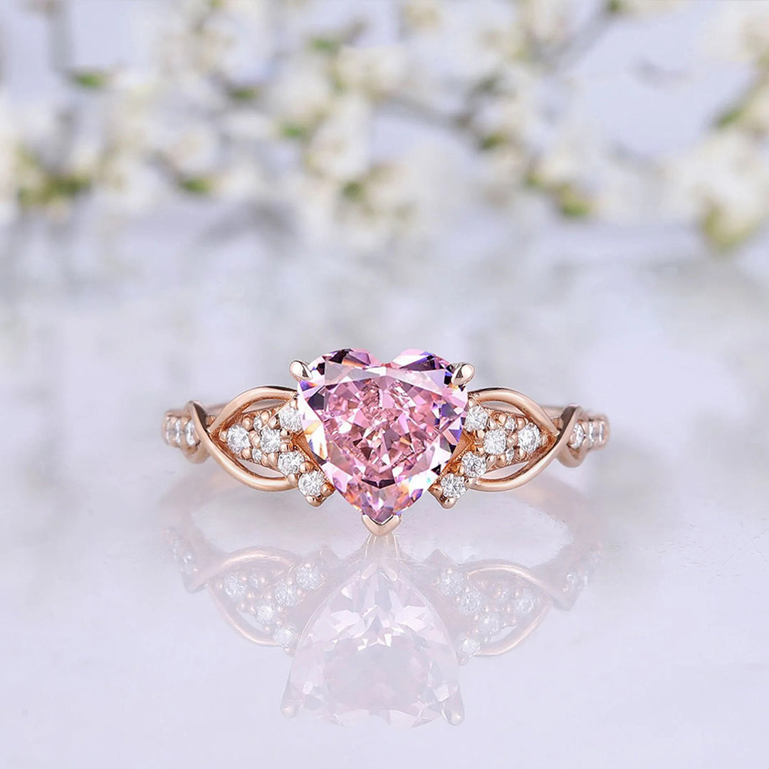 Breast Cancer Awareness Pink Diamond Ring