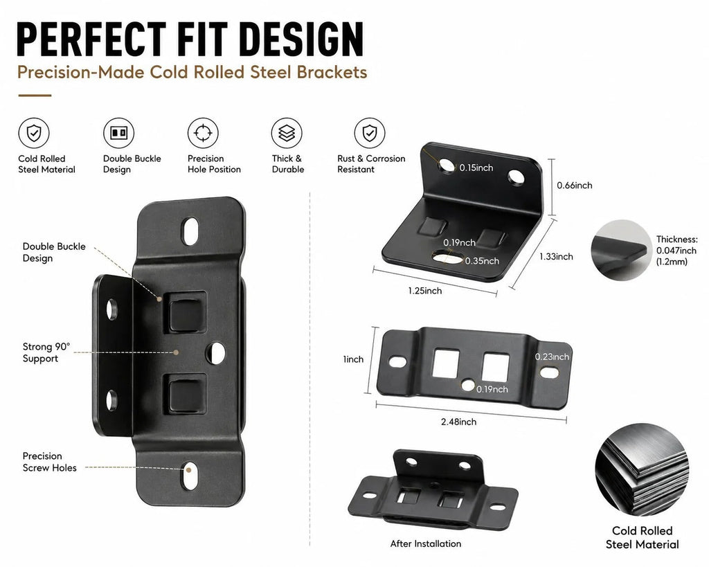 Heavy-Duty Stainless Steel Corner Brackets – Quick Fitting L Shape Furniture Joint Braces with Screws
