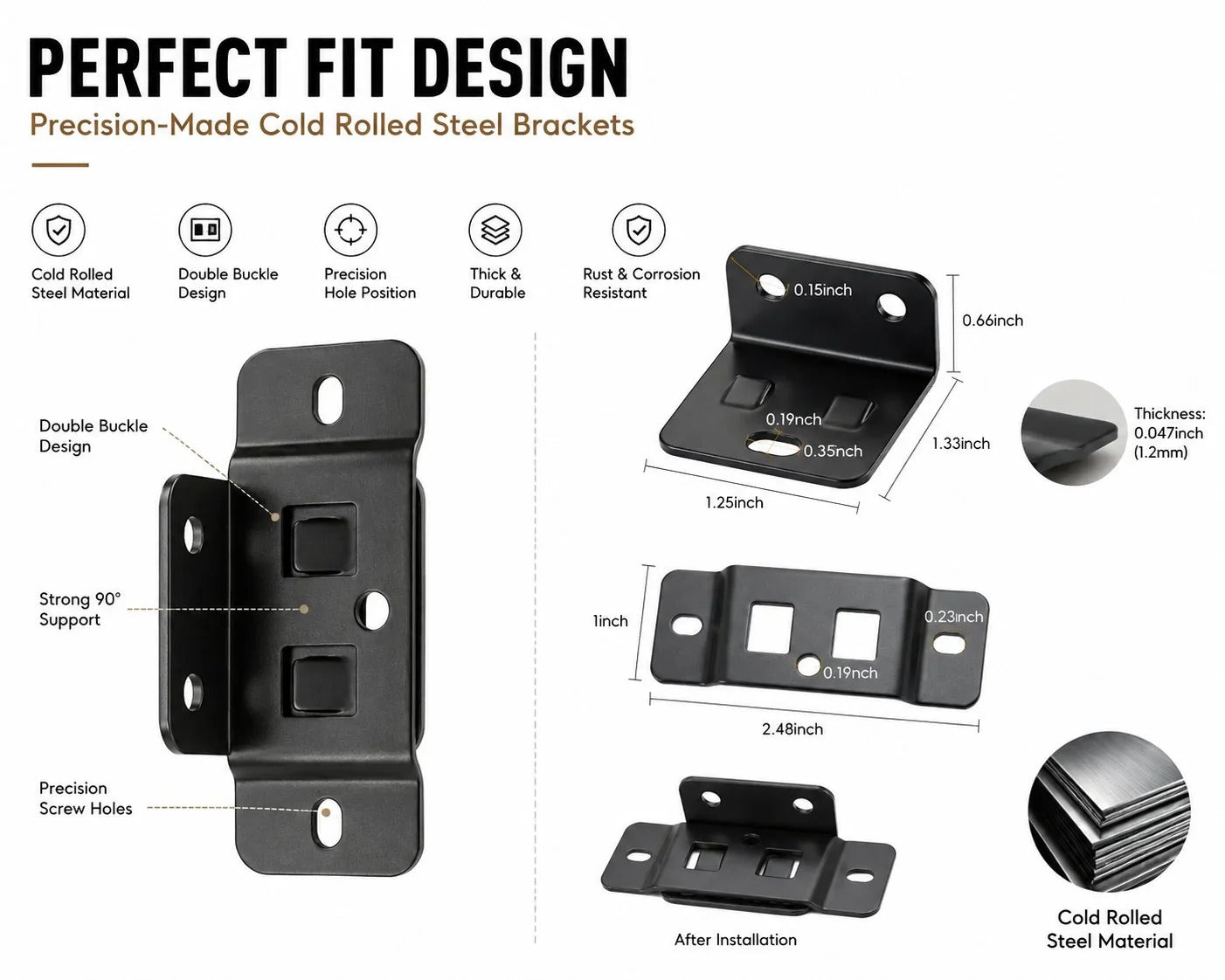 Heavy-Duty Stainless Steel Corner Brackets – Quick Fitting L Shape Furniture Joint Braces with Screws