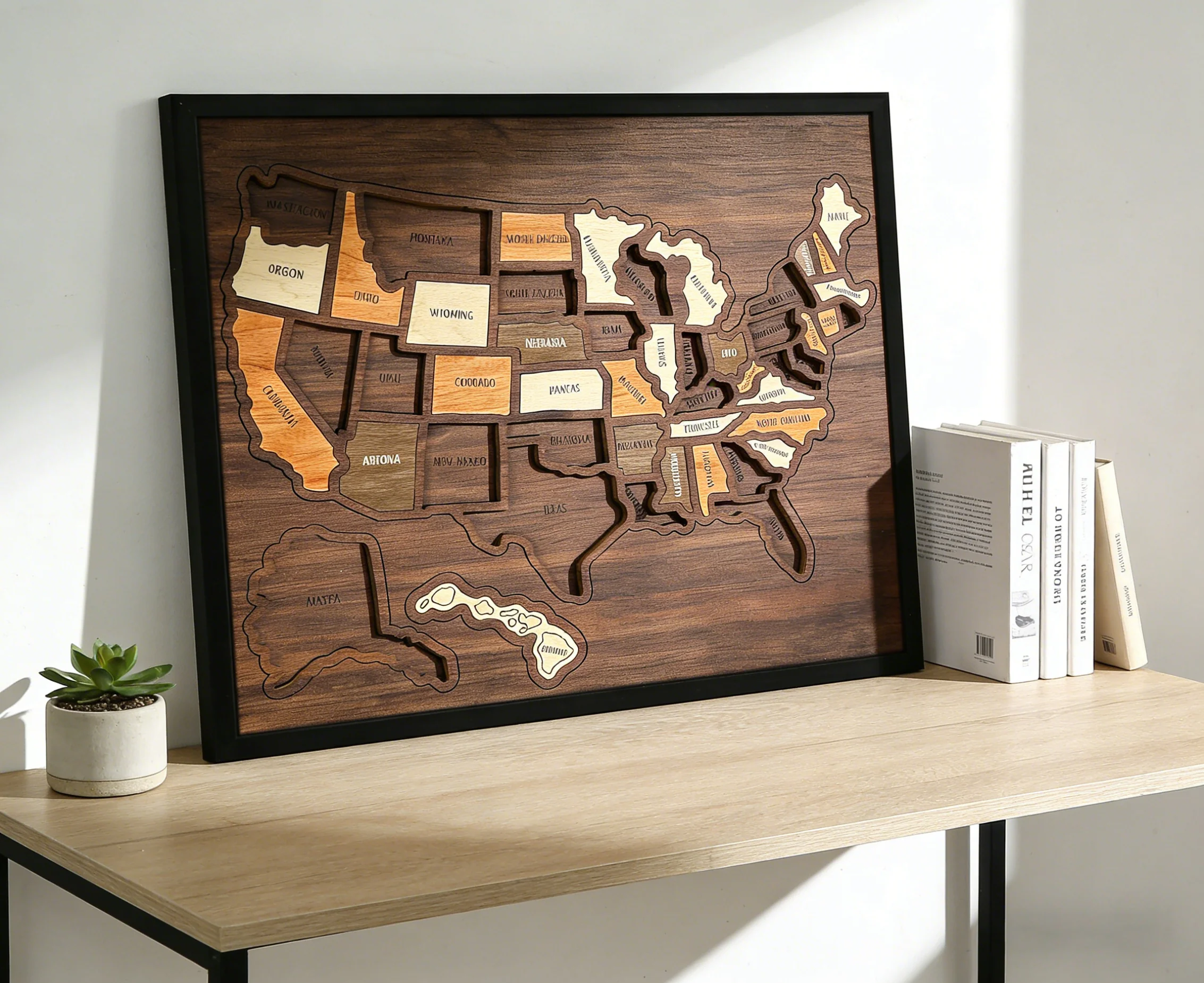 Wooden USA Travel Map Puzzle🧩A Stylish Way to Track Your Journey & Memories