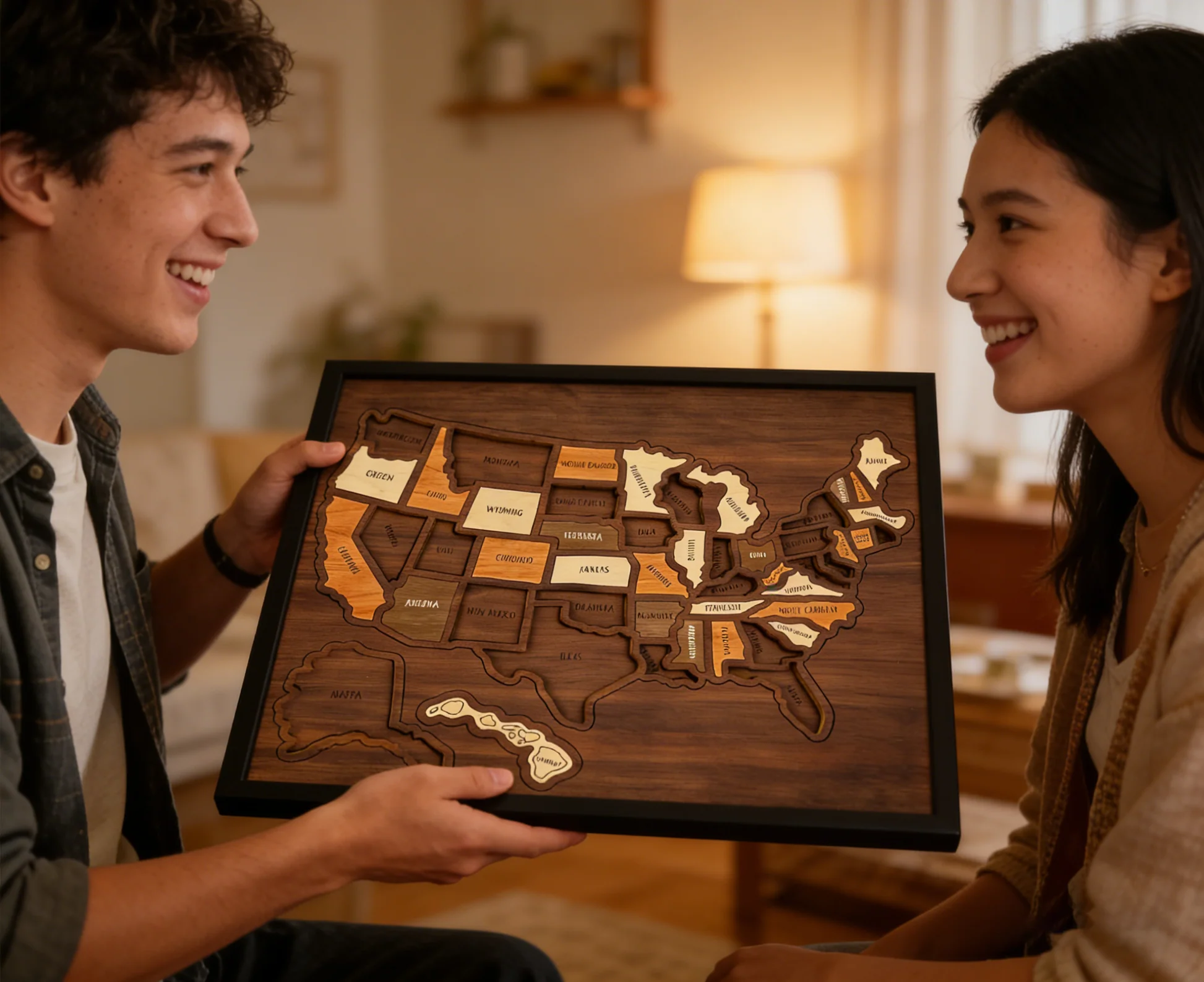 Wooden USA Travel Map Puzzle🧩A Stylish Way to Track Your Journey & Memories