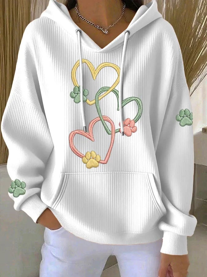 Women's Cute Cat Paws Print Casual Sweatshirt