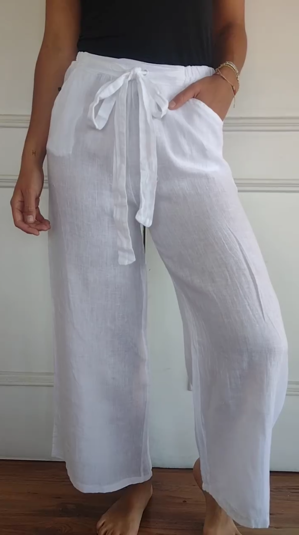 Women's Casual Cotton Linen Pants With Pocket