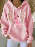 Women's Casual Print Long Sleeve Hooded Sweatshirt