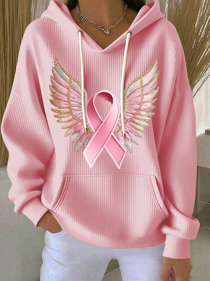 Women's Casual Print Long Sleeve Hooded Sweatshirt