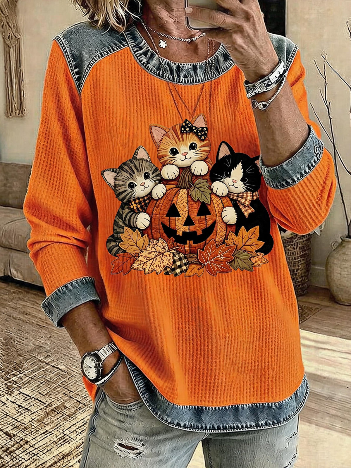 Women's Casual  Print Pullover Sweatshirt