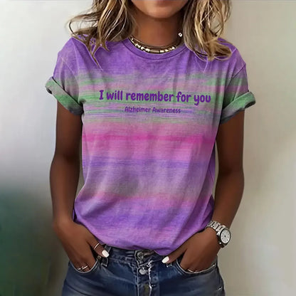 I Will Remember For You Alzheimer Awareness T-shirt
