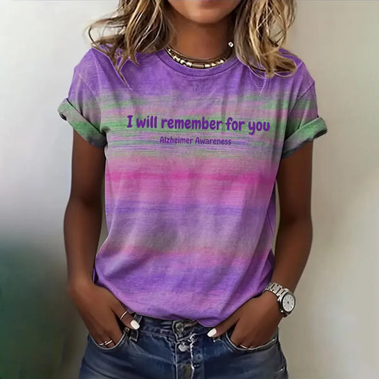 I Will Remember For You Alzheimer Awareness T-shirt