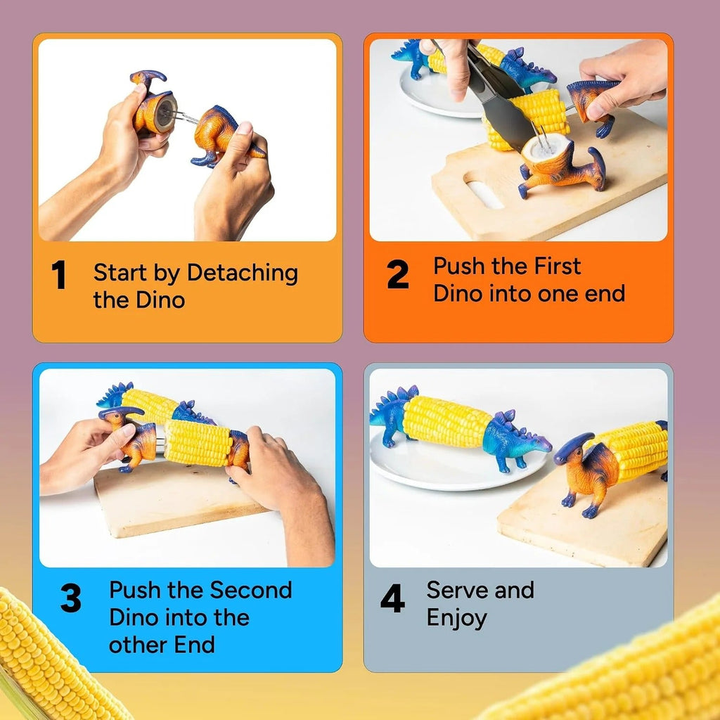 🦖 Dinosaur Corn Holders 🌽 Make Corn Time More Fun for Kids & Families
