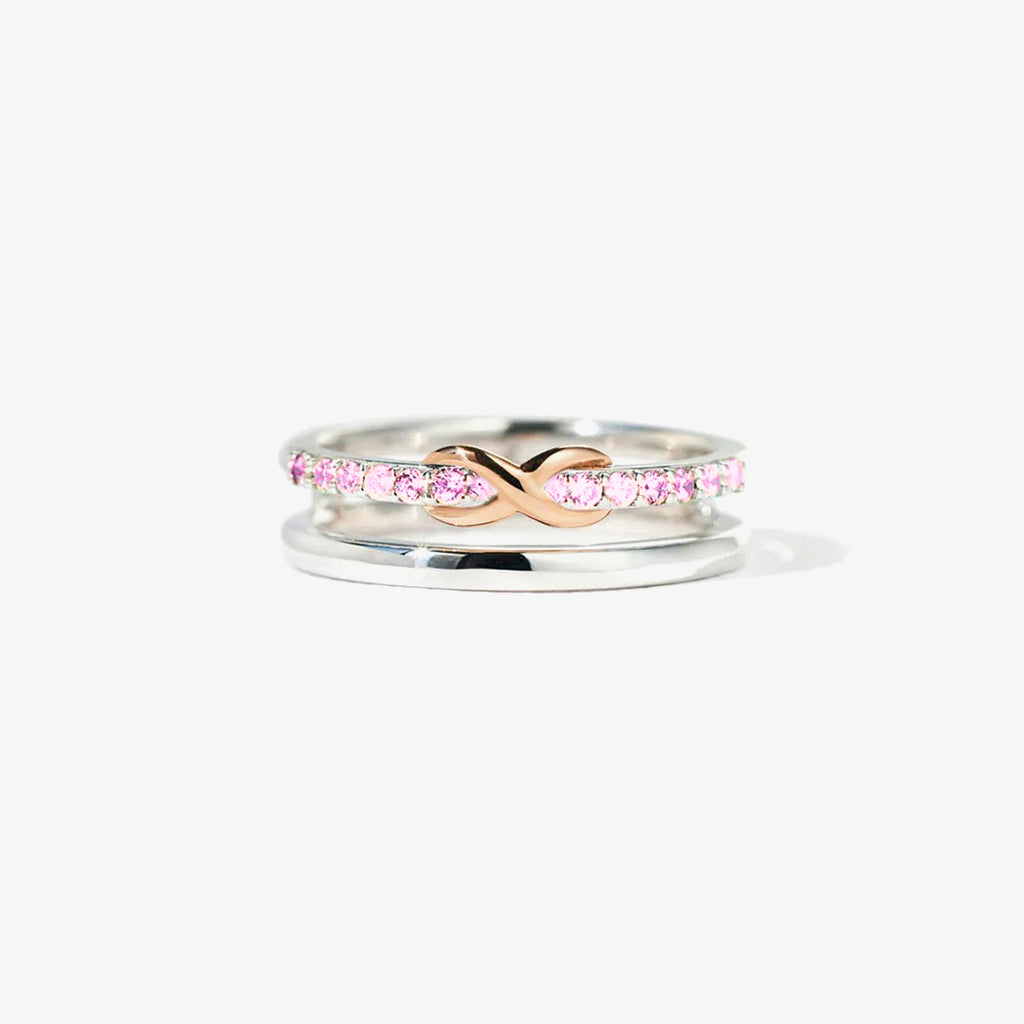 Breast Cancer Awareness-Double Layer Pink Infinity Ring