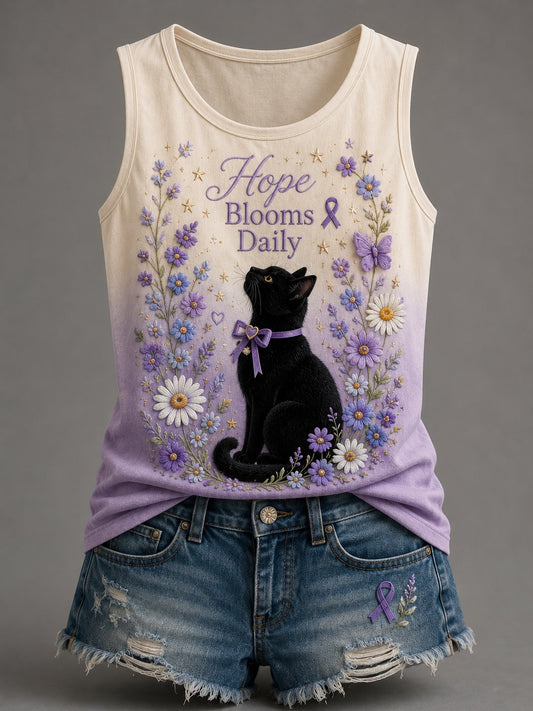 Women Alzheimer's Awareness Print Tank Top