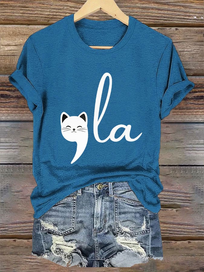 Women's Childless Cat Lady La Printed T-Shirt