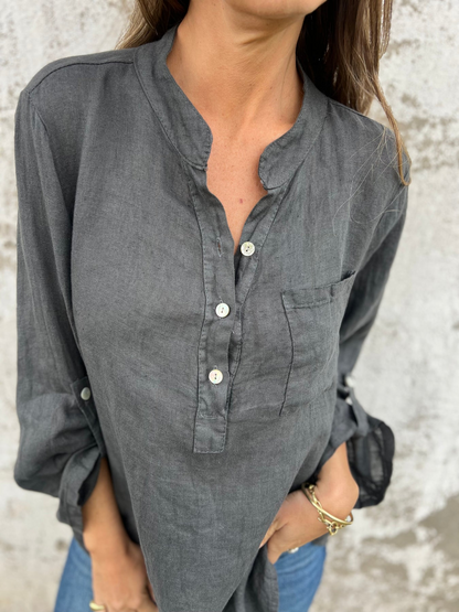 Women's Casual Linen Blouse Top