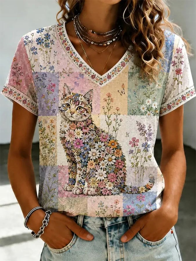Women's Casual Print Short-Sleeve T-Shirt