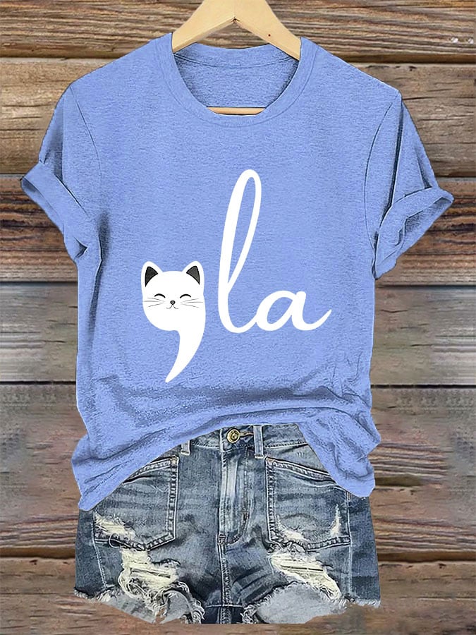 Women's Childless Cat Lady La Printed T-Shirt