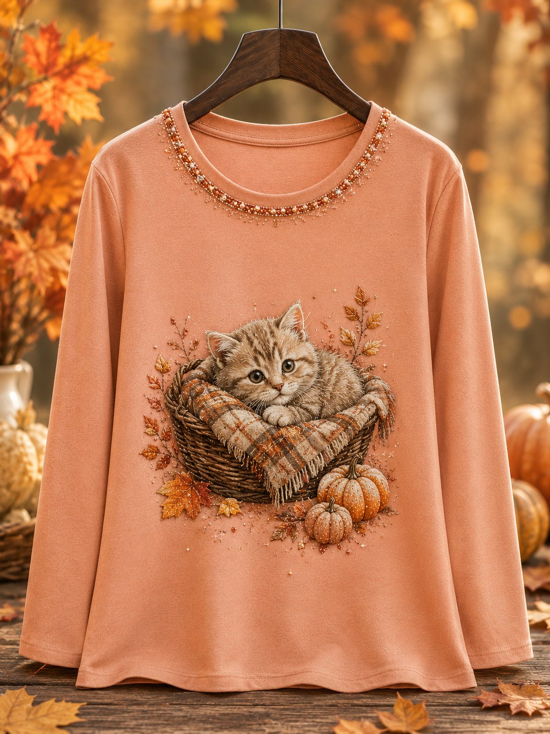 Women's Autumn Casual Print Crewneck Sweatshirt