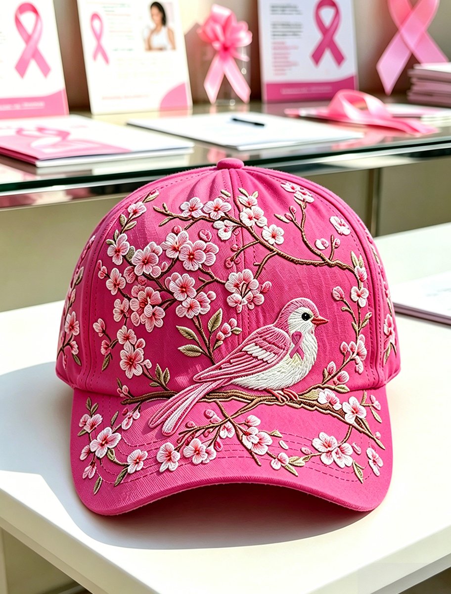 Pink Plaid Print Cap