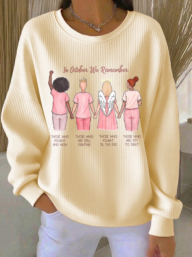 Women's Pink Print Casual Hooded Sweatshirt