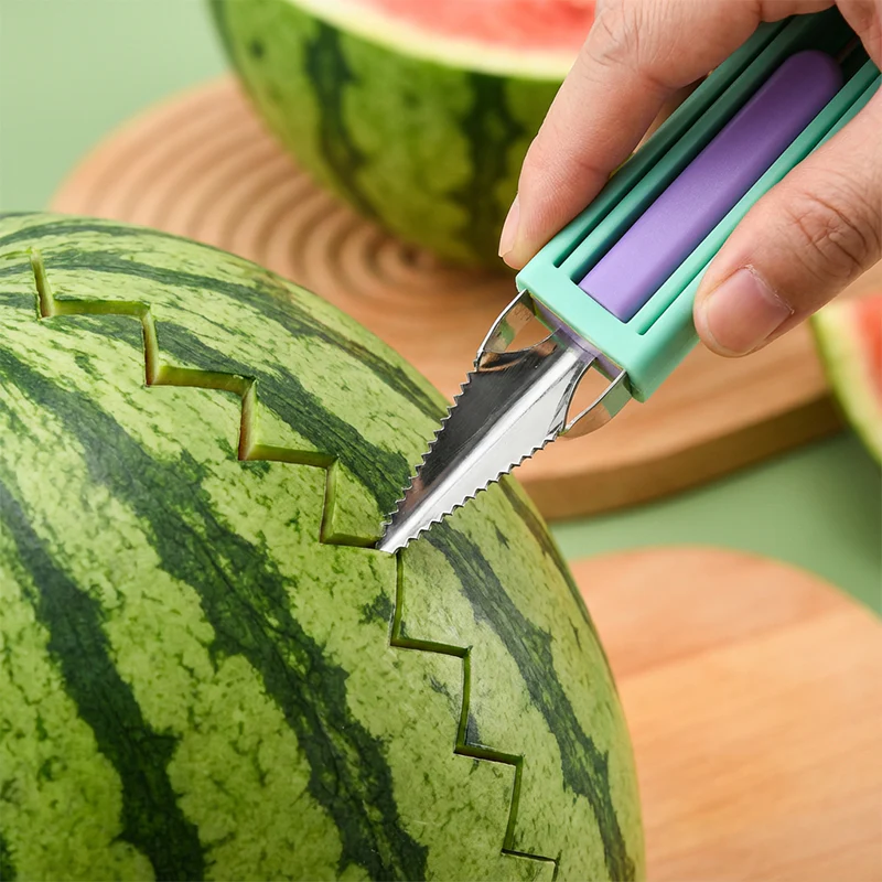 ✨ Elevate Your Fruit Creations with This 3-in-1 Melon Baller & Carving Tool Set