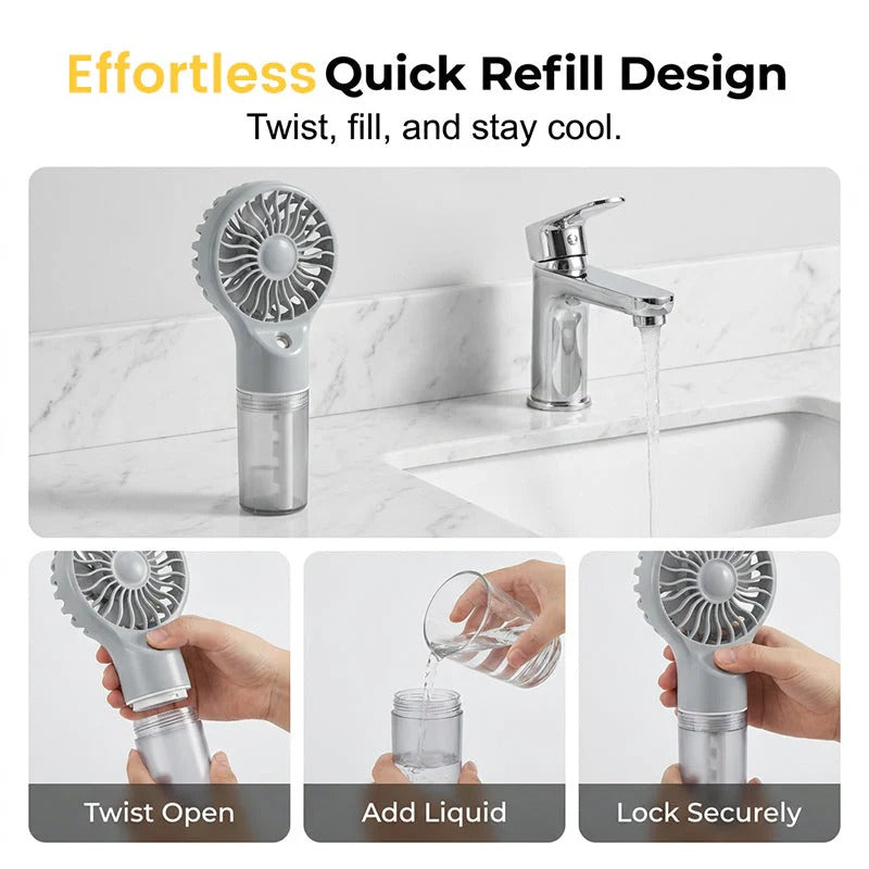 Portable Handheld Mist Cooling Fan