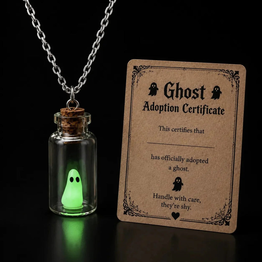 👻 Adopt a Ghost Necklace – Glow in the Dark Halloween Ghost Pendant