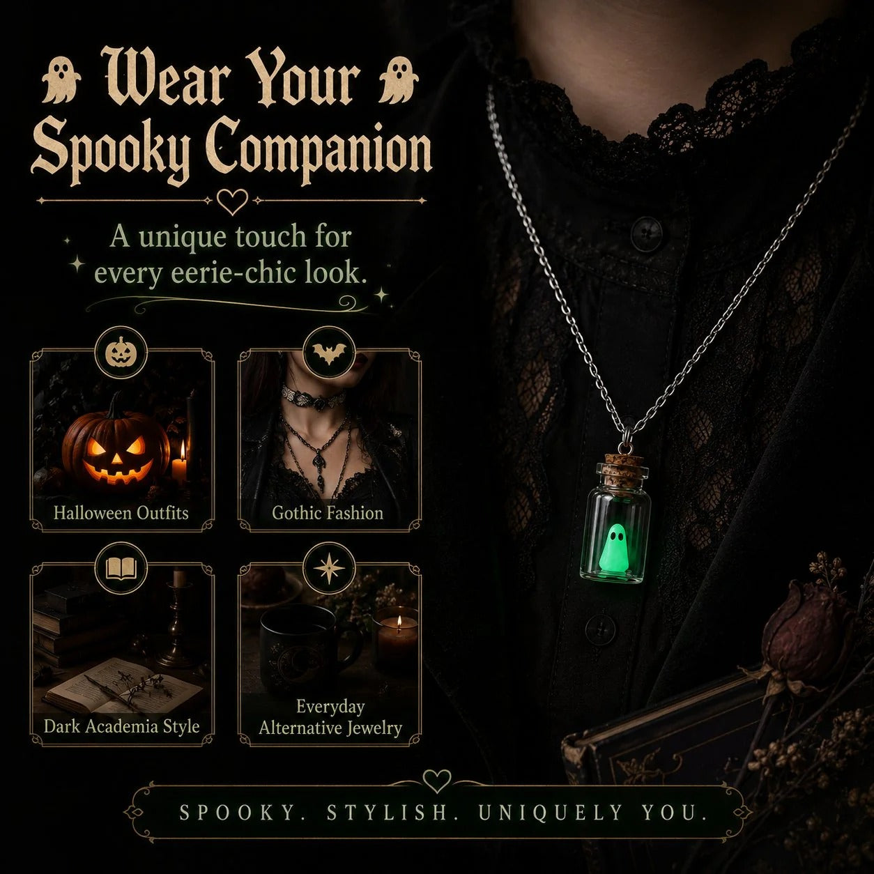 👻 Adopt a Ghost Necklace – Glow in the Dark Halloween Ghost Pendant