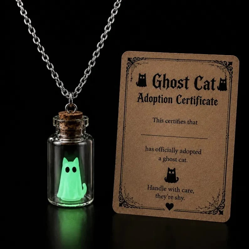 👻 Adopt a Ghost Necklace – Glow in the Dark Halloween Ghost Pendant