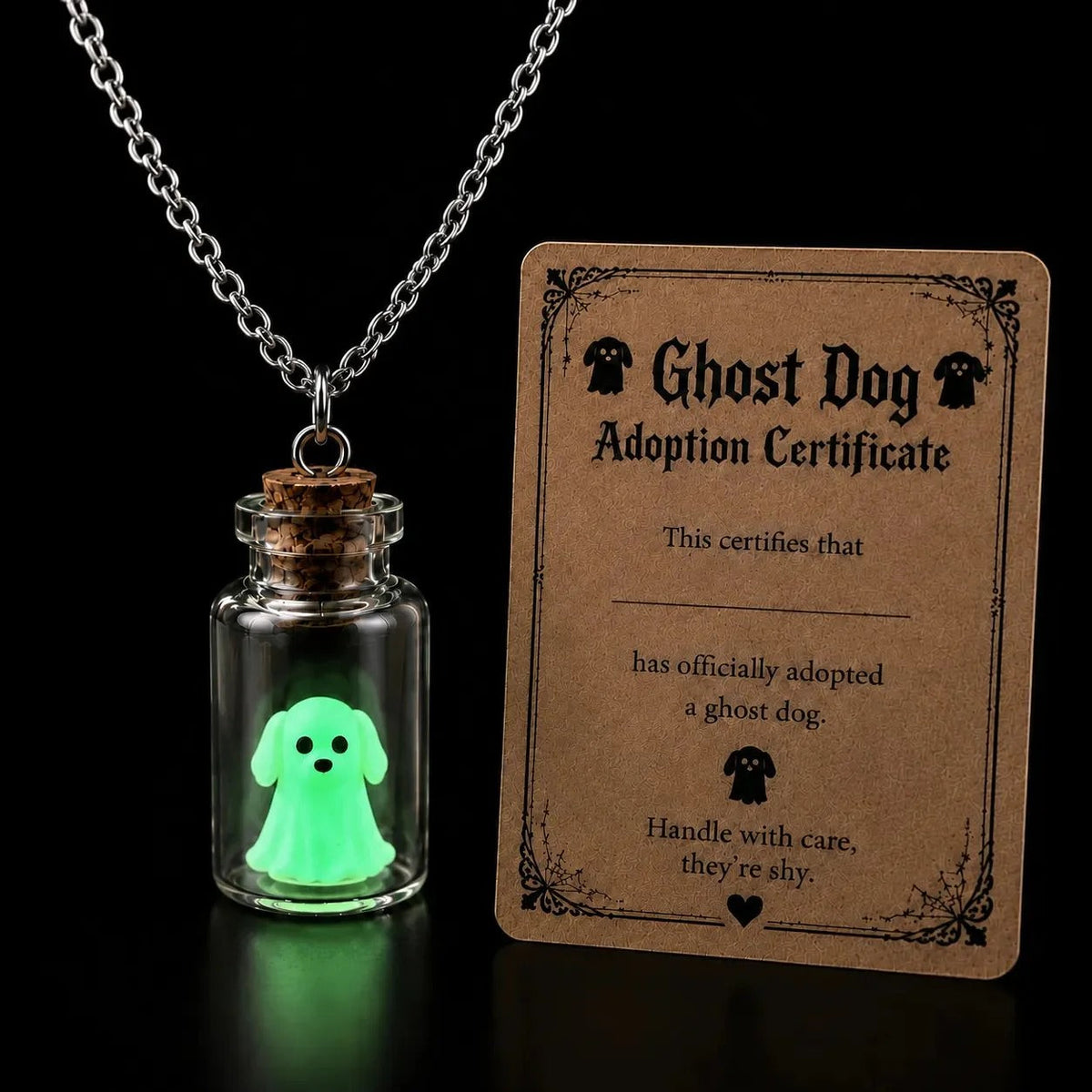 👻 Adopt a Ghost Necklace – Glow in the Dark Halloween Ghost Pendant