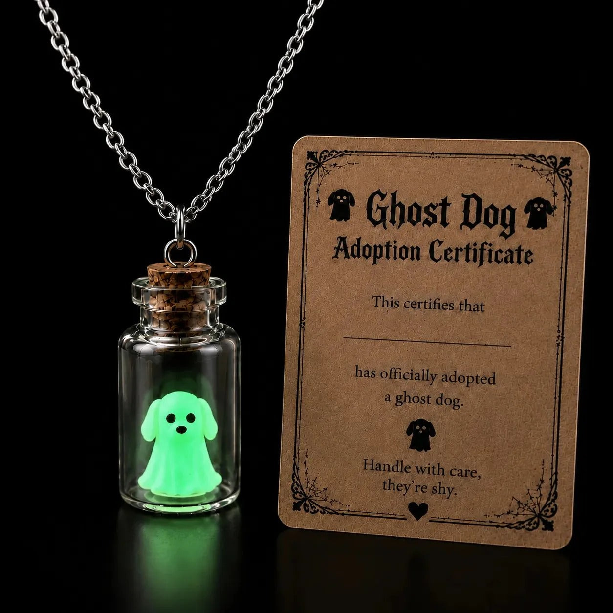 👻 Adopt a Ghost Necklace – Glow in the Dark Halloween Ghost Pendant