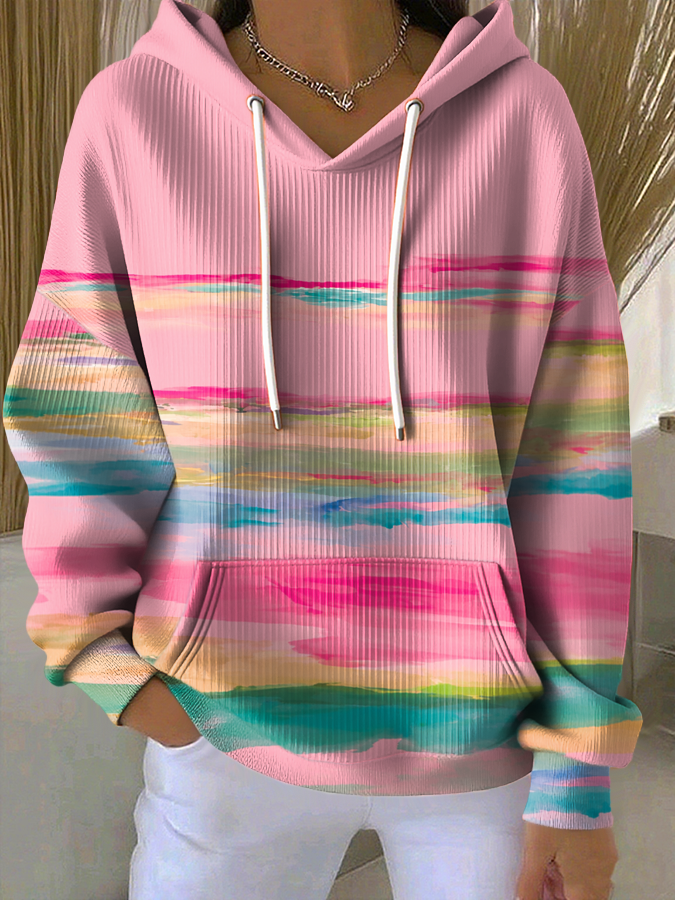 Women'S Breast Cancer Awareness  Printed Casual Hoodie