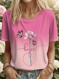 Women's Breast Cancer Printed T-Shirt
