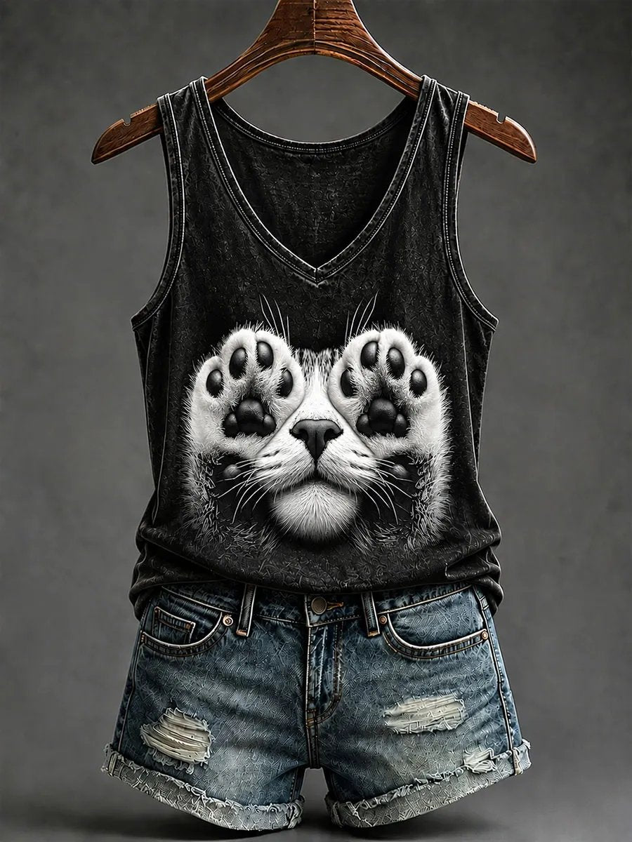 Women's Cat Print Tank Top