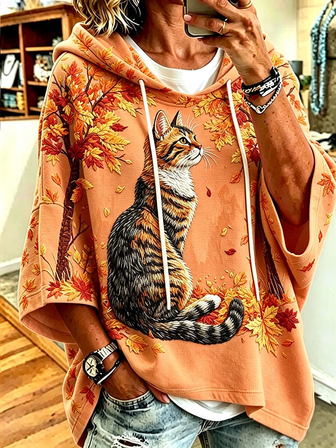Women's Casual Printed Loose Sweatshirt