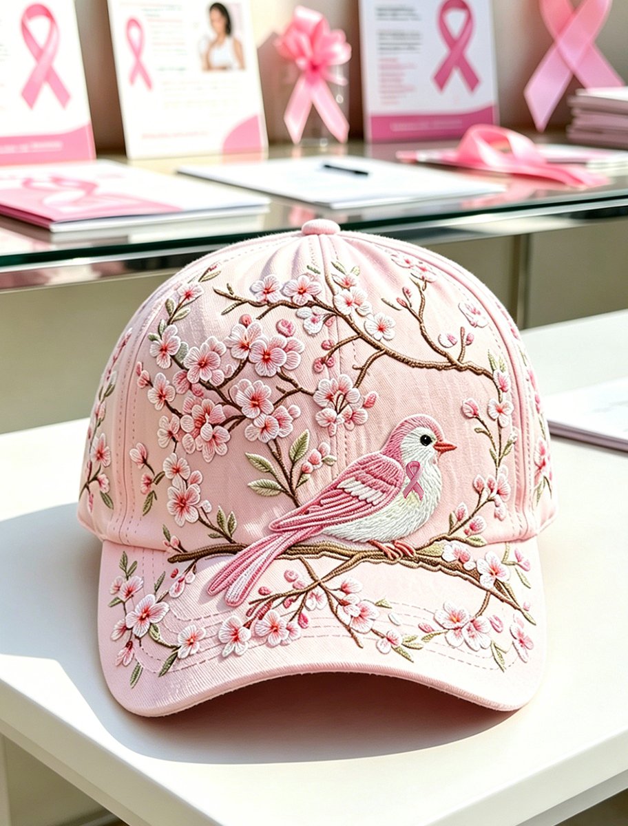 Pink Plaid Print Cap