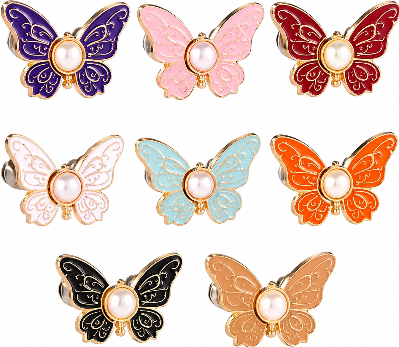 🦋 8PCS Butterfly Waist Buckle Set for Dresses & Clothing
