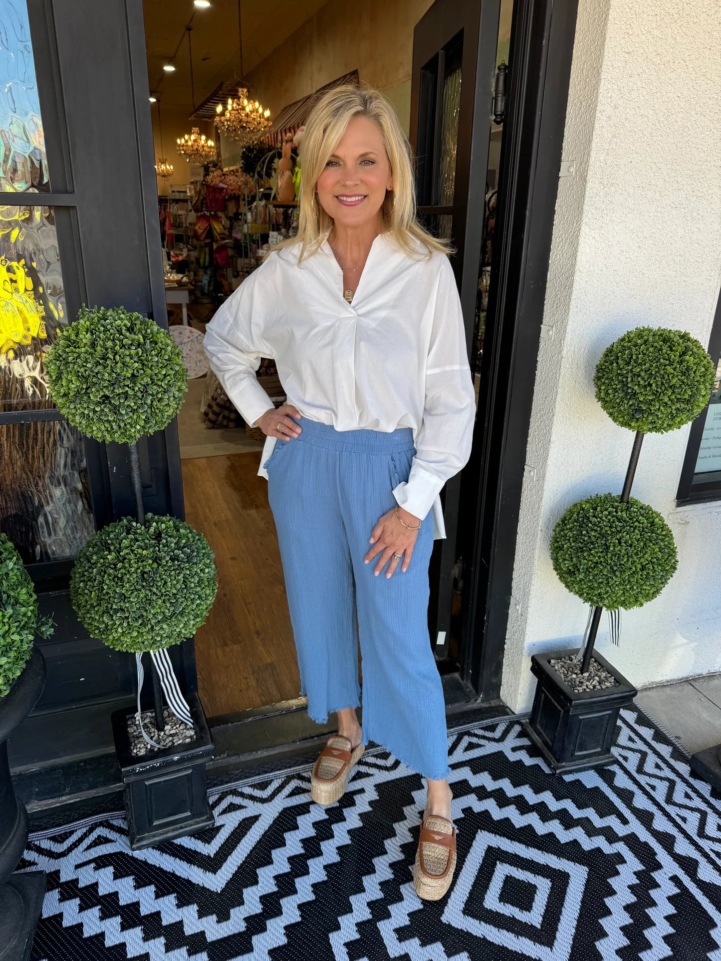 Soft Cotton Linen Cropped Pants