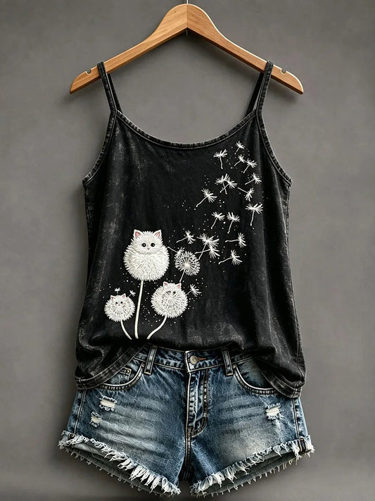 Women's Cat Print Cami Top