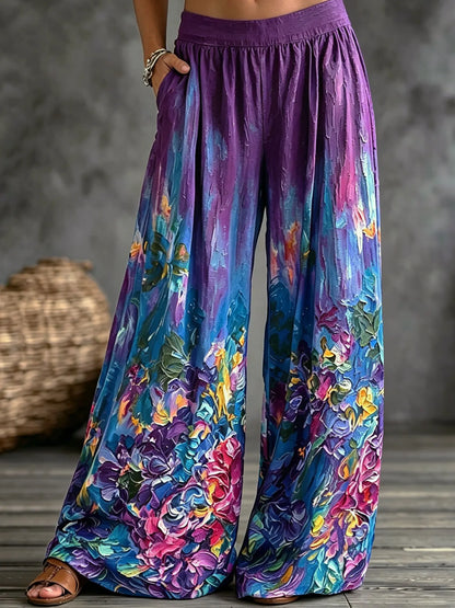 Women's Retro Casual Bohemian Style Floral Print Casual Pants