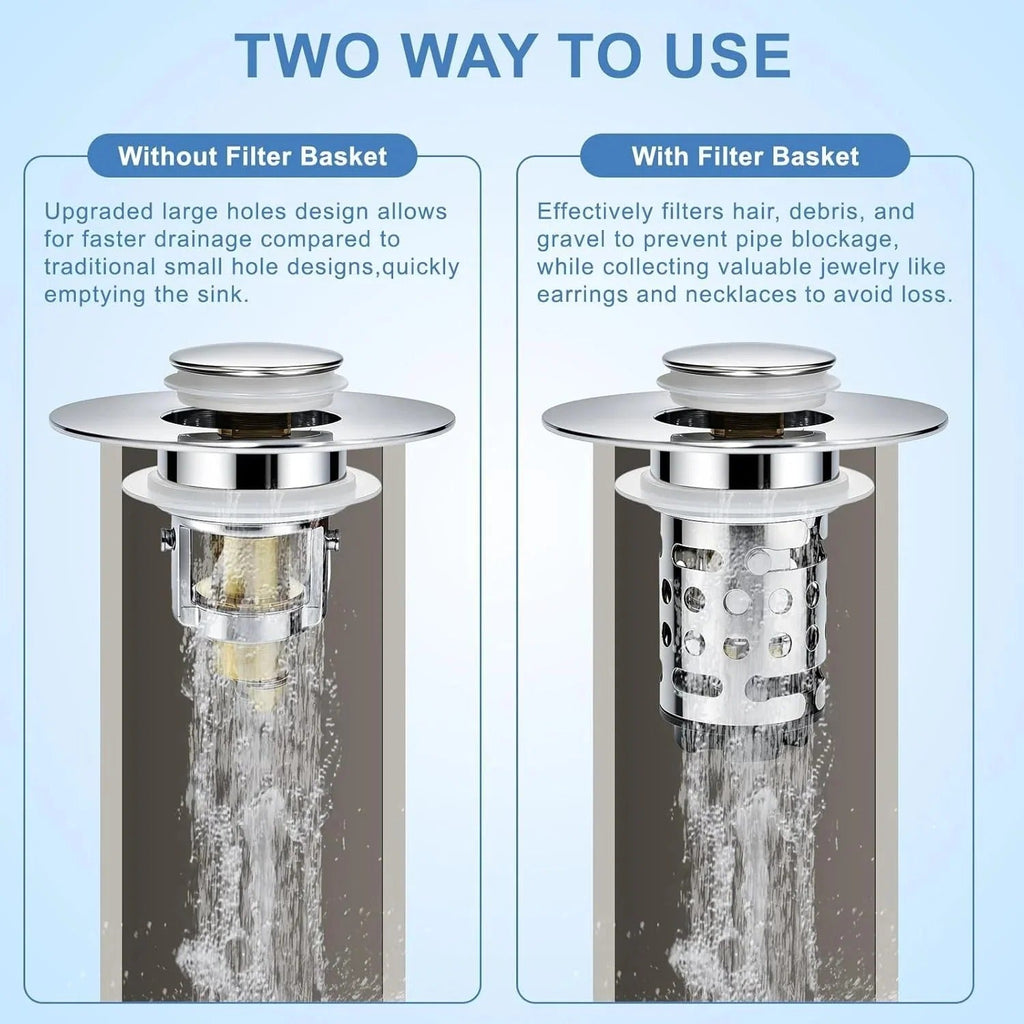 🔥 Upgraded 3-in-1 Drain Strainer That Stops Sink Clogs