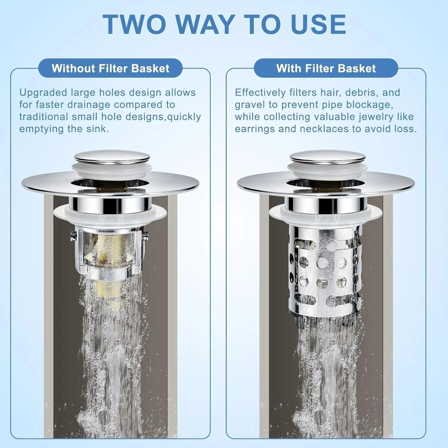🔥 Upgraded 3-in-1 Drain Strainer That Stops Sink Clogs