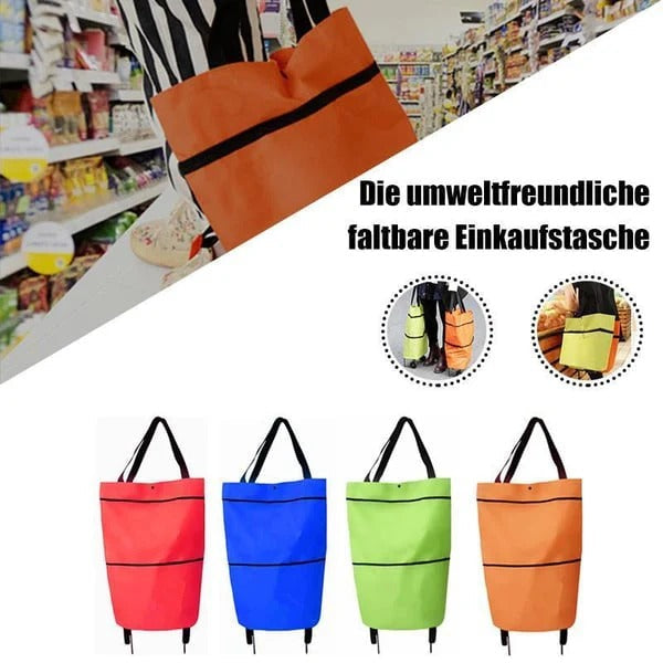 🛒 2-in-1 Foldable Shopping Trolley Bag