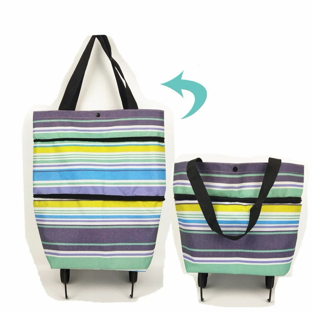 🛒 2-in-1 Foldable Shopping Trolley Bag