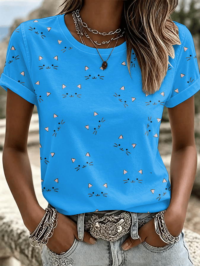 Women's Casual Print Short-Sleeve T-Shirt